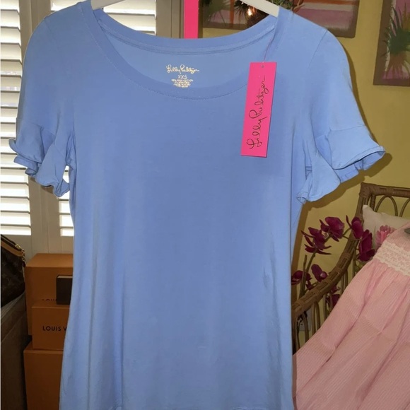 Lilly Pulitzer NWT Sorella Top Blue Peri $68 Size XXS - Picture 6 of 9